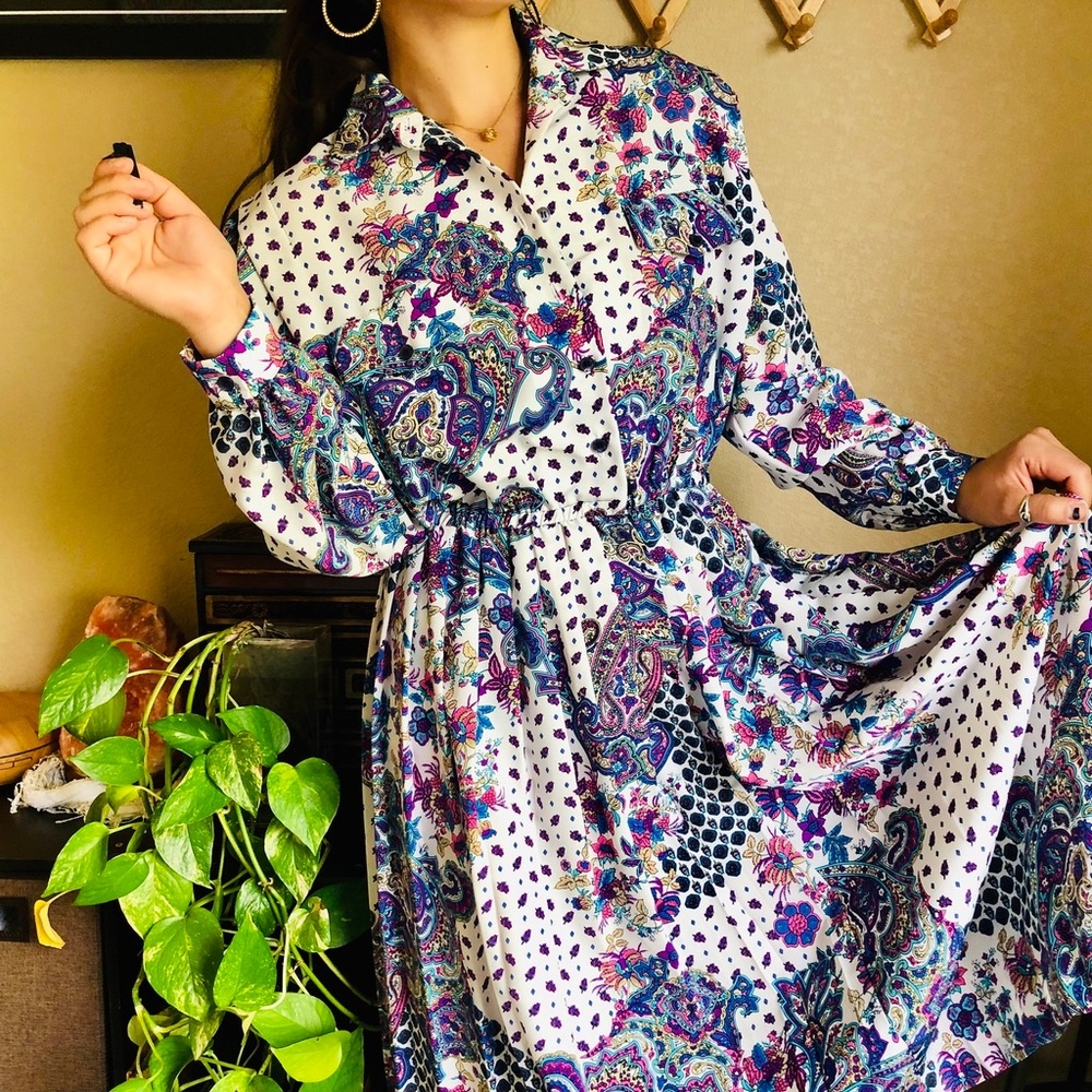 *Sold* ⌈Vintage⌋ Draper & Damons Floral Dress - Picture 5 of 8